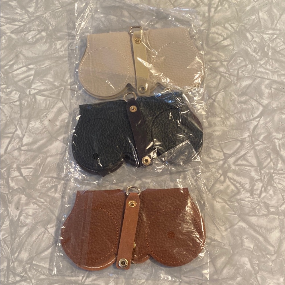 Set of Three Leather Glasses Holders